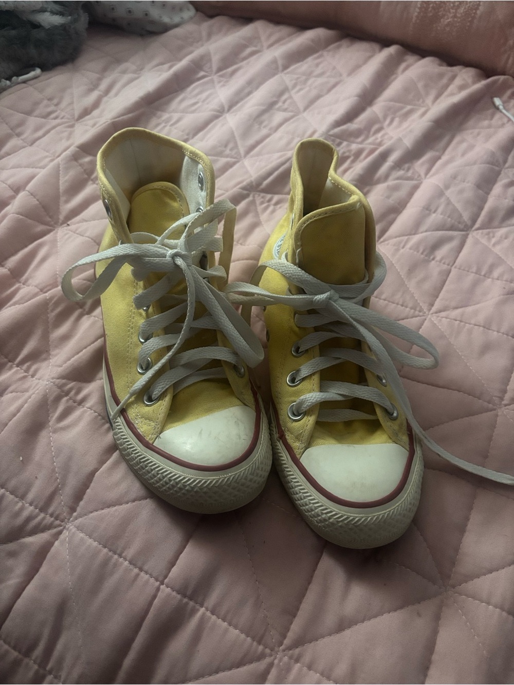 Yellow High-Top converse - Casual Canvas Lace-Up